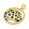 Brass Micro Pave Cubic Zirconia Pendants KK-K354-09D-G-2