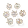 UV Plating Rainbow Iridescent Acrylic Beads OACR-F004-02G-1
