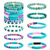 8Pcs 6 Style Synthetic Imperial Jasper & GLass Beaded Stretch Bracelets Set BJEW-SW00086-05-1