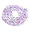 Transparent Spray Painted Crackle Glass Bead Strands GLAA-N035-03C-A05-2