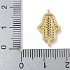 Rack Plating Brass Micro Pave Clear Cubic Zirconia Religion Hamsa Hand Connector Charms KK-A23410-053G-3