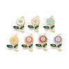 Alloy Rhinestone & Enamel Pendants ENAM-T024-34M-G-1
