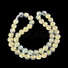 Half Electroplate Baking Paint Glass Beads Strands EGLA-K061-11A-AB07-2