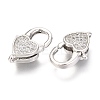Brass Micro Pave Cubic Zirconia Lobster Claw Clasps X-ZIRC-O038-26P-2