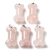 Natural Rose Quartz Pendants G-K353-02P-03-1