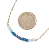 Dyed Natural Malaysia Jade Faceted Rondelle Beaded 304 Stainless Steel Satellite Chain Necklaces for Women NJEW-JN05783-03-3