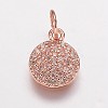 Brass Cubic Zirconia Pendants ZIRC-K070-21RG-1