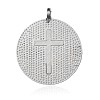 Virgin Mary Pattern Flat Round Alloy Pendants PALLOY-F061-01P-2