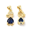 Real 16K Gold Plated Brass Micro Pave Cubic Zirconia Pendants ZIRC-L103-050G-2
