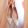 1Pc Flower Alloy with Glass Detachable Shoe Buckel Clips AJEW-AN0007-18-6