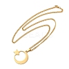 201 Stainless Steel Crescent Moon Star Pendant Twisted Chain Necklaces NJEW-S387-07G-4