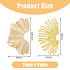 4 Pairs 4 Style Alloy Stud Earrings EJEW-FI0002-66-2