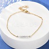 304 Stainless Steel Natural Labradorite Beads Link Bracelets BJEW-A036-15G-1