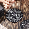 Gorgecraft Butterfly/Pentagram/Moon Phase Pattern Wooden Flat Round Pendulum Board AJEW-GF0006-88-7