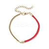 304 Stainless Steel Wheat Chains with Nylon Cord Mixed Chain Bracelets BJEW-JB13288-03-2