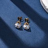 304 Stainless Steel Micro Pave Clear Cubic Zirconia Stud Earrings EJEW-P299-01E-G-1