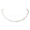 Summer Beach Natural White Shell and Glass Seed Beaded Necklaces NJEW-JN05855-02-2