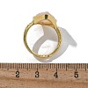 Rhombus Natural Rose Quartz Finger Rings RJEW-B113-01G-06-5