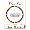 Natural Tiger Eye Beaded Stretch Bracelets for Women WA9993-5-1