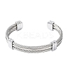 Tarnish Resistant Trendy Men's Torque Bangles BJEW-L111-02-4