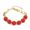 Brass Bead Bracelets BJEW-C112-09G-4