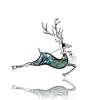 Alloy and Paua Shell Elk Brooch PW-WG309AD-01-1