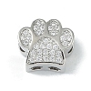 Rack Plating Brass Micro Pave Clear Cubic Zirconia Beads KK-A220-03P-1