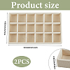 18 Grids Rectangle Wood Covered with Velvet Jewelry Trinket Display Trays LS-AJEW-WH20054-062H-01-2