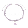 Natural Ametrine Chip & Imitaton Round Pearl Beaded Adjustable Necklaces NJEW-JN05227-04-4