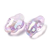 UV Plating Transparent Rainbow Iridescent Acrylic Beads OACR-C016-31D-2