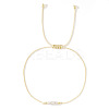 Simple Casual Brass & Natural Quartz Crystal Beads Braided Bracelets LM1536-1-1