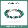 5Pcs 5 Colors Dyed Synthetic Malachite & Hematite Beaded Double Layer Multi-strand Bracelets Set BJEW-AN0001-42-7