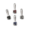 304 Stainless Steel Micro Pave Rhinestone Pendants STAS-G369-03P-1