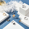 20Pcs 2 Colors Ion Plating(IP) Adjustable 304 Stainless Steel Finger Rings Components STAS-UN0032-61-3