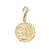 304 Stainless Steel Flat Round with Star Pendant Decoration STAS-S165-18G-1