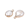Electroplated Natural Keshi Pearl Teardrop Pendants PEAR-S018-02K-01-2