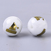Christmas Opaque Glass Beads EGLA-R113-05C-2