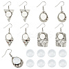 8 Pairs 4 Styles Blank Glass Dome Dangle Earrings EJEW-AB00027-1