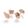 Ion Plating(IP) 304 Stainless Steel Stud Earring Findings STAS-O119-11B-RG-2