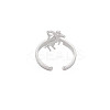 Non-Tarnish 304 Stainless Steel 12 Constellations/Zodiac Signs Open Cuff Ring for Women RJEW-S405-156P-C-2