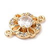 Brass Pave Clear Cubic Zirconia Connector Charms KK-G503-32G-2