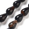 Natural Striped Agate/Banded Agate Dyed & Heated Beads Strands G-B106-A16-02-2
