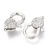 Brass Micro Pave Cubic Zirconia Lobster Claw Clasps X-ZIRC-O038-23P-2