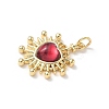 Heart Brass Pendants KK-D426-16A-G-2