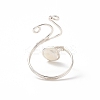 Copper Wire Wrapped Natural Freshwater Pearl Cuff Rings for Women RJEW-JR00553-02-7