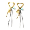 304 Stainless Steel Micro Pave Clear Cubic Zirconia Plastic Pearl Hoop Earrings EJEW-D308-05PG-2