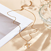 1Pc Brass Crystal Rhinestone Rotatable Crown Cross Pendant Cable Chain Necklaces for Women NJEW-LP0001-30-3