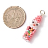 Easter Glass Seed Beaded Dwarf Pendants PALLOY-MZ01037-3