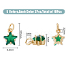 10Pcs 5 Colors Rack Plating Brass Micro Pave Cubic Zirconia Charms ZIRC-HY0001-05-2