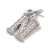 Initial Letter Brass with Cubic Zirconia Charms KK-Q814-26N-P-2